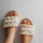 Price and Buy Handmade Macrame Slipper – Boho Style Suitable for Indoor Style with Pearl Design - Image 4