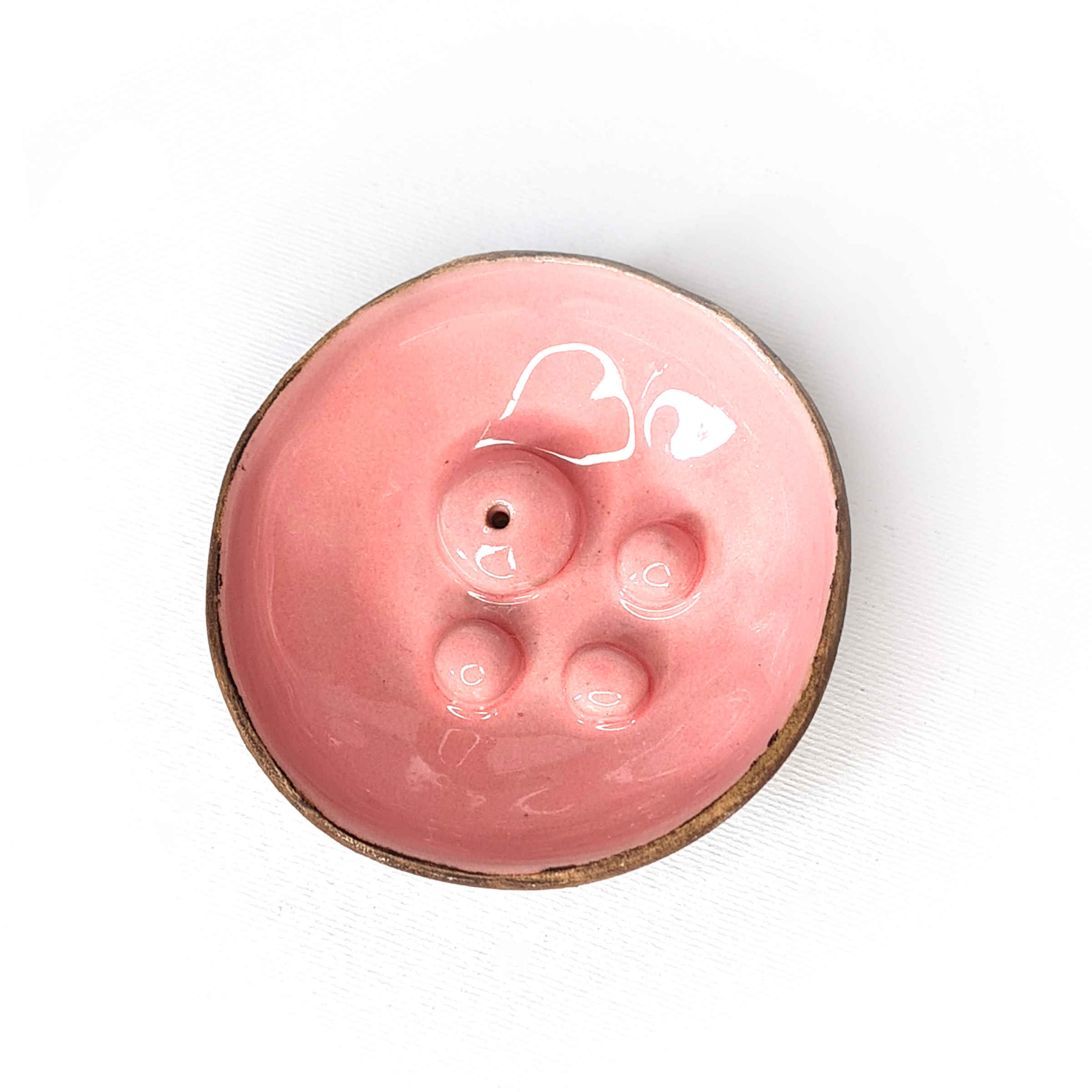 Price and Buy Handmade Pottery Incense Holder – Pink Bowl Design - Image 3