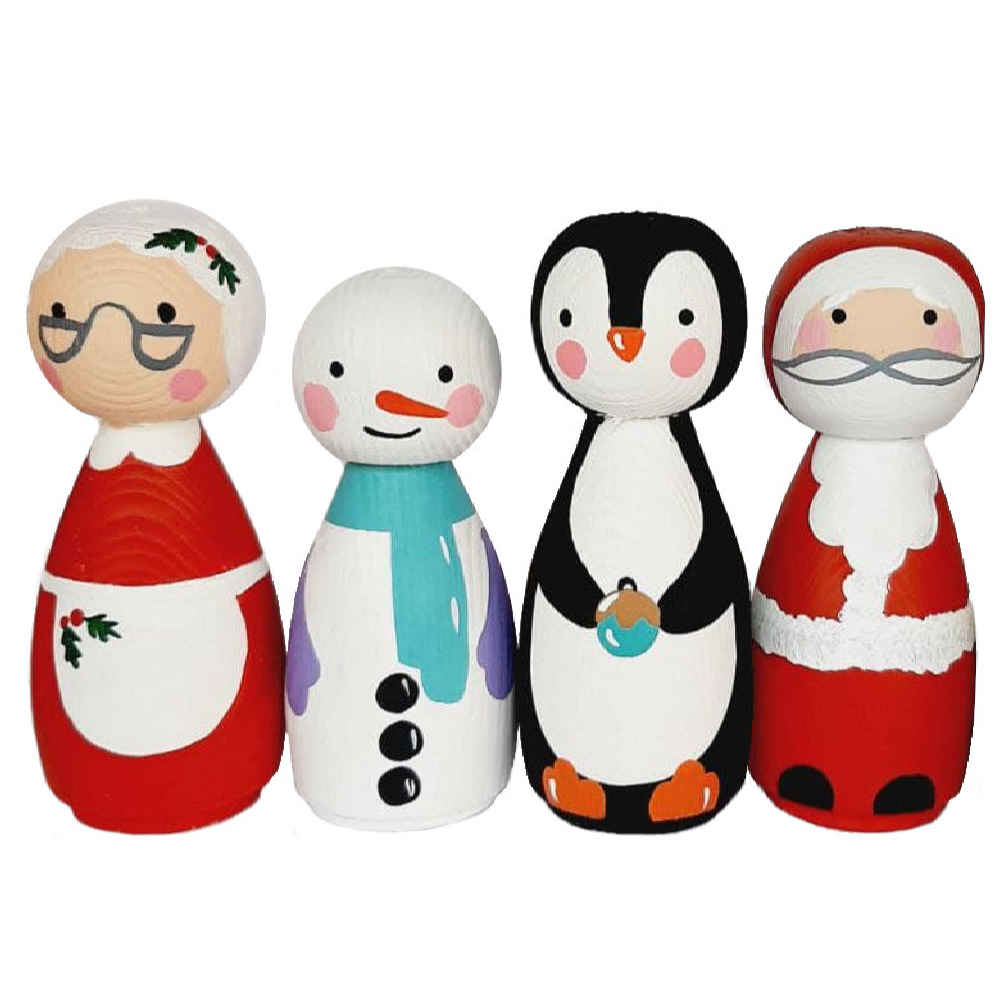 Price and Buy Handmade Wooden Peg Dolls – Christmas Theme | Festive Wooden Figures