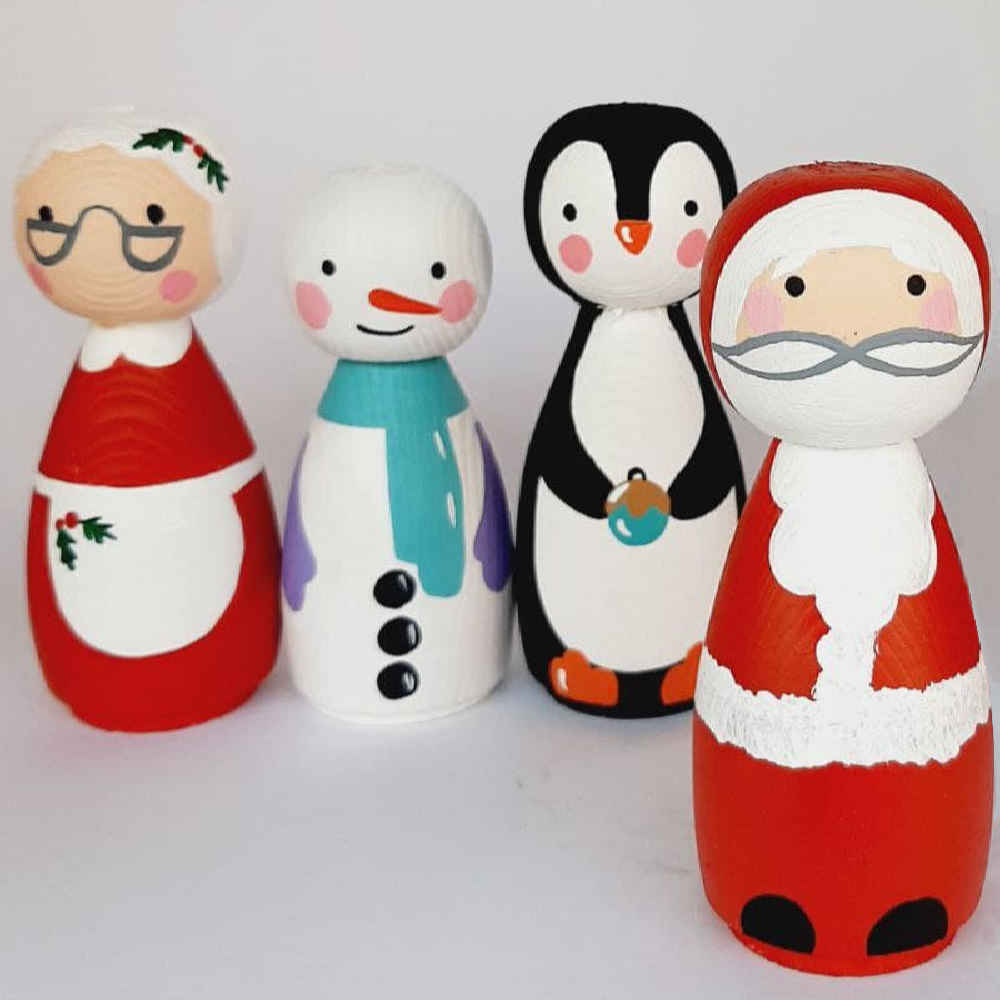 Price and Buy Handmade Wooden Peg Dolls – Christmas Theme | Festive Wooden Figures - Image 3