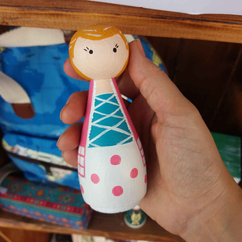 Price and Buy Handmade Wooden Peg Dolls – Cowboys | Rustic Western Toy Figures - Image 3