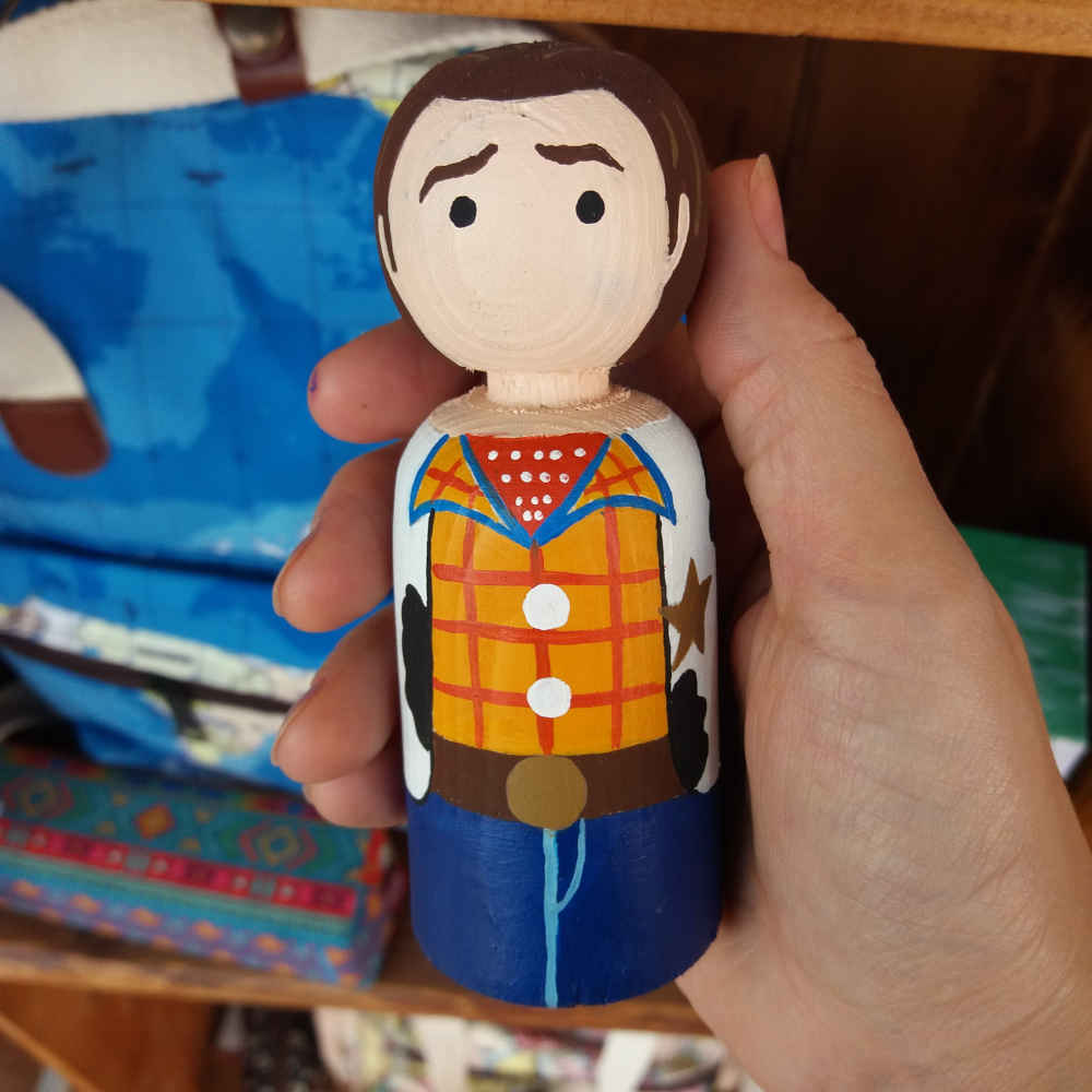 Price and Buy Handmade Wooden Peg Dolls – Cowboys | Rustic Western Toy Figures - Image 4
