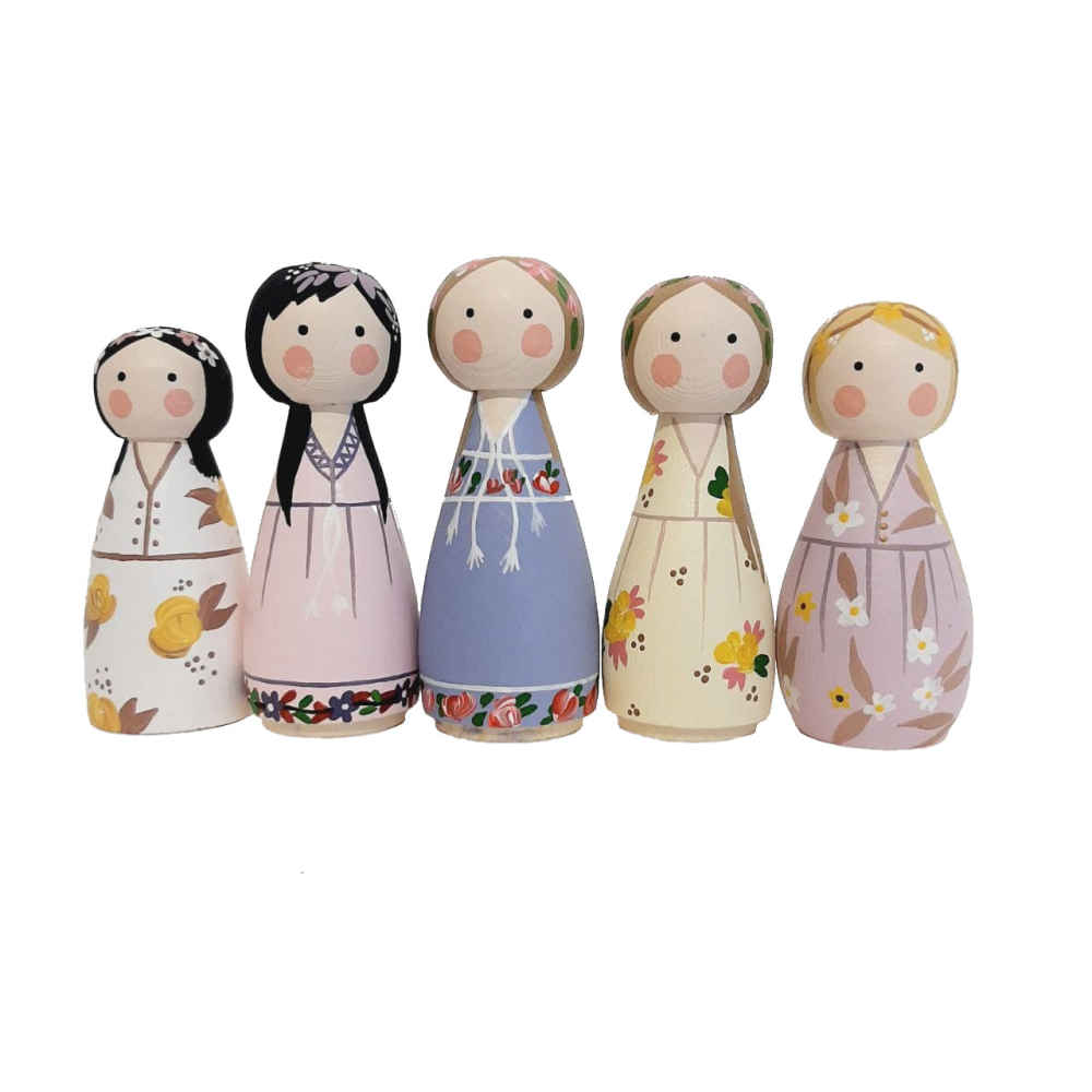 Price and Buy Handmade Wooden Peg Dolls – Fairy Tale Characters | Enchanting Wooden Toys