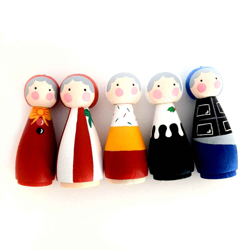 Price and Buy Handmade Wooden Peg Dolls – Grandmas | Custom Wooden Figurines
