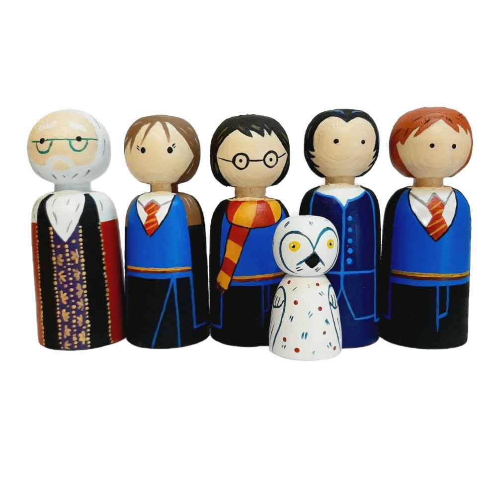 Price and Buy Handmade Wooden Peg Dolls – Harry Potter | Custom Wizarding Figures
