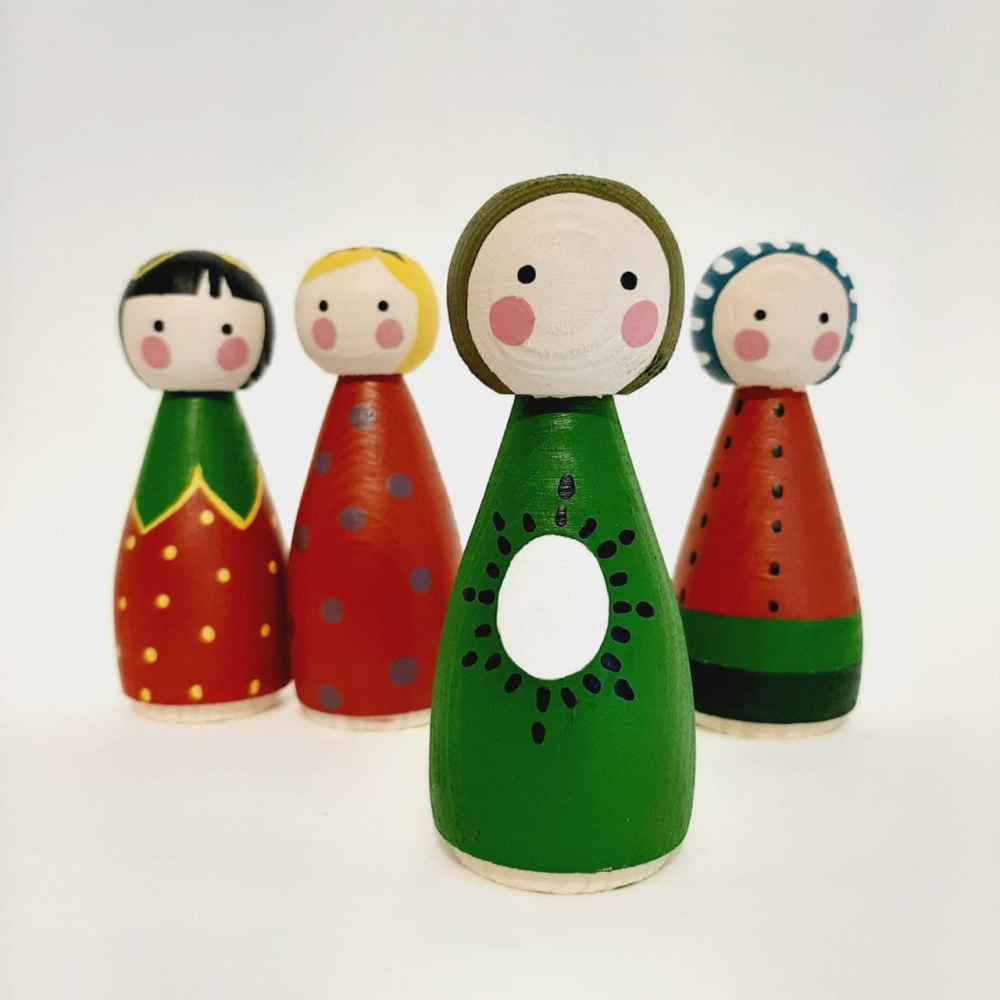 Price and Buy Handmade Wooden Peg Dolls – Ladybugs | Nature-Themed Wooden Figures - Image 3