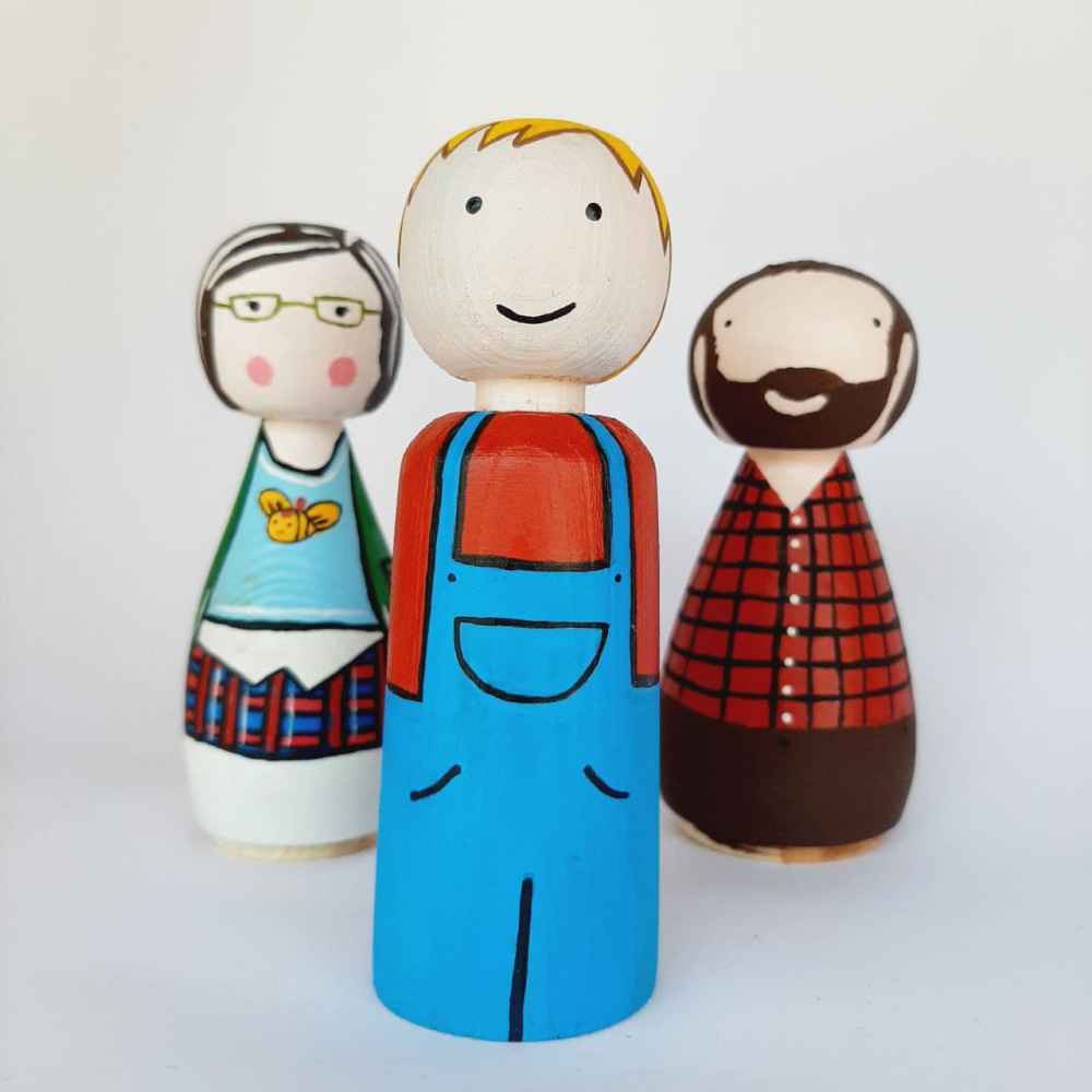 Price and Buy Handmade Wooden Peg Dolls – My Family | Personalized Wooden Figures - Image 3
