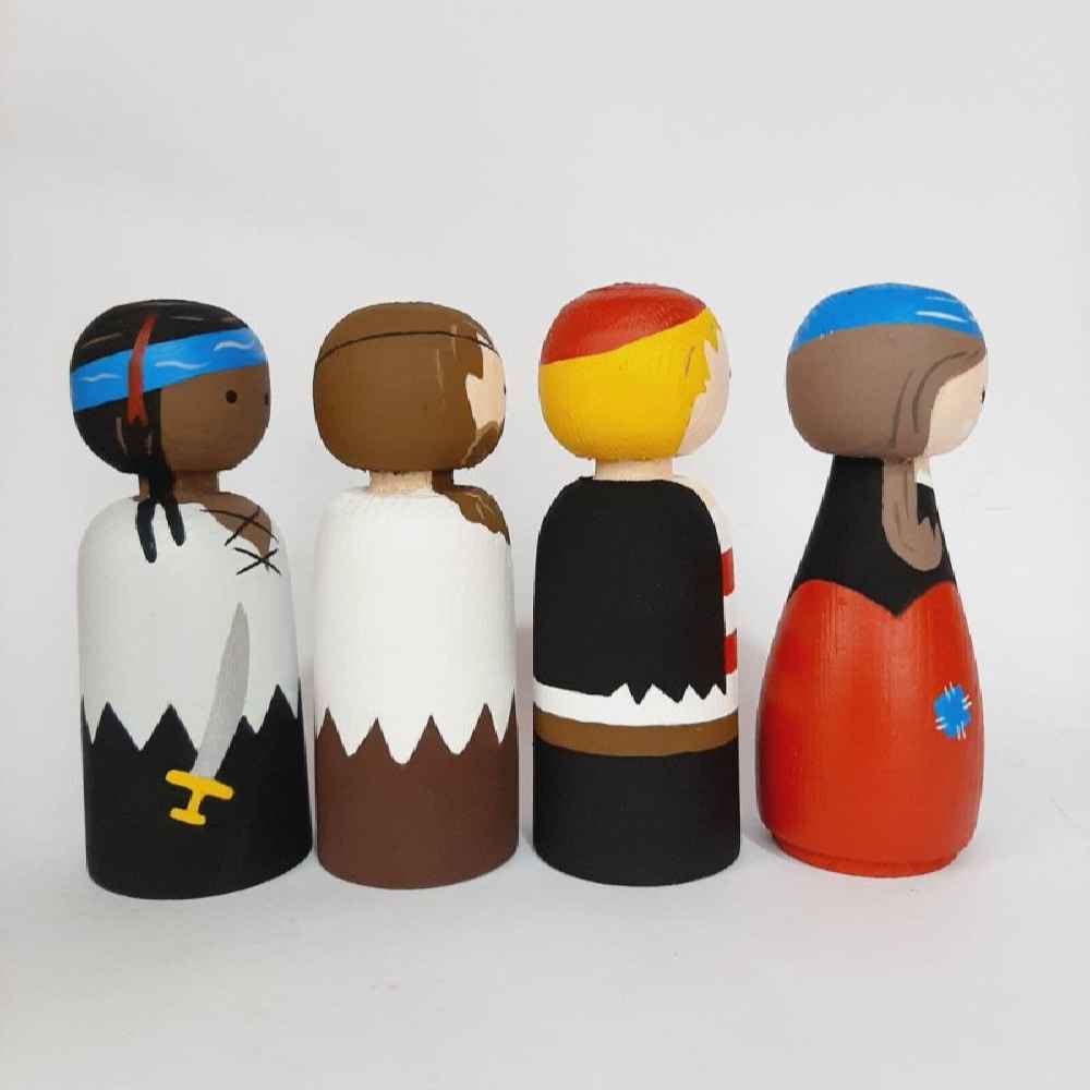 Price and Buy Handmade Wooden Peg Dolls – Pirates | Adventure-Themed Wooden Toys - Image 4