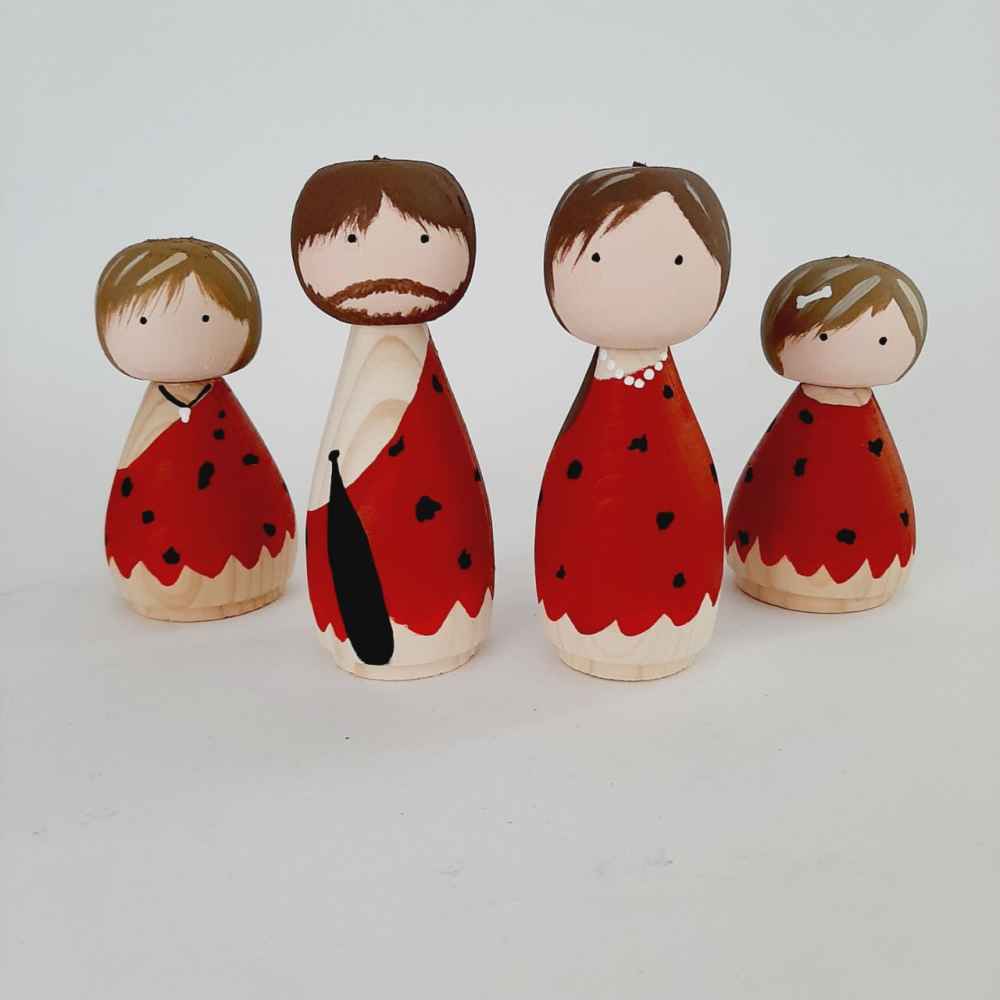Price and Buy Handmade Wooden Peg Dolls – Stone Age Theme | Artisan Wooden Toys - Image 3