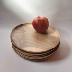 Price and Buy Handmade Wooden Plate, 30 cm – Rustic Style, Eco-Friendly & Food-Safe (4x)