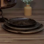 Price and Buy Handmade Wooden Plate, 30 cm – Rustic Style, Eco-Friendly & Food-Safe (4x) - Image 4