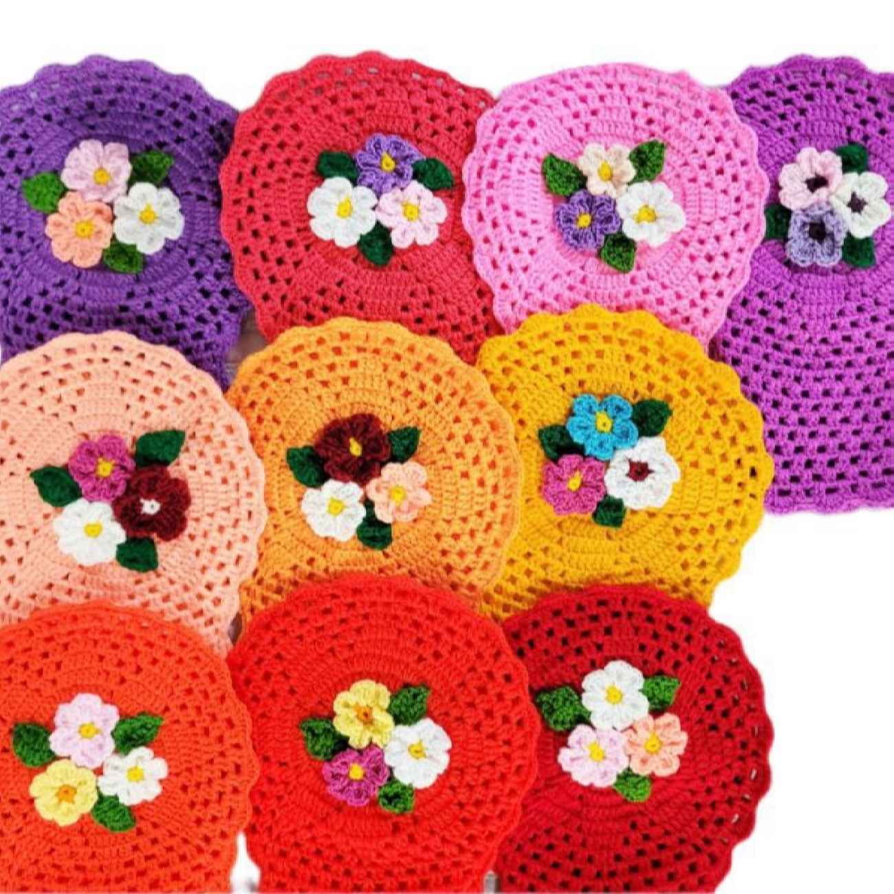 Price and Buy Handwoven Bath Mitt Loofah with Flower Design (x5) - Image 4