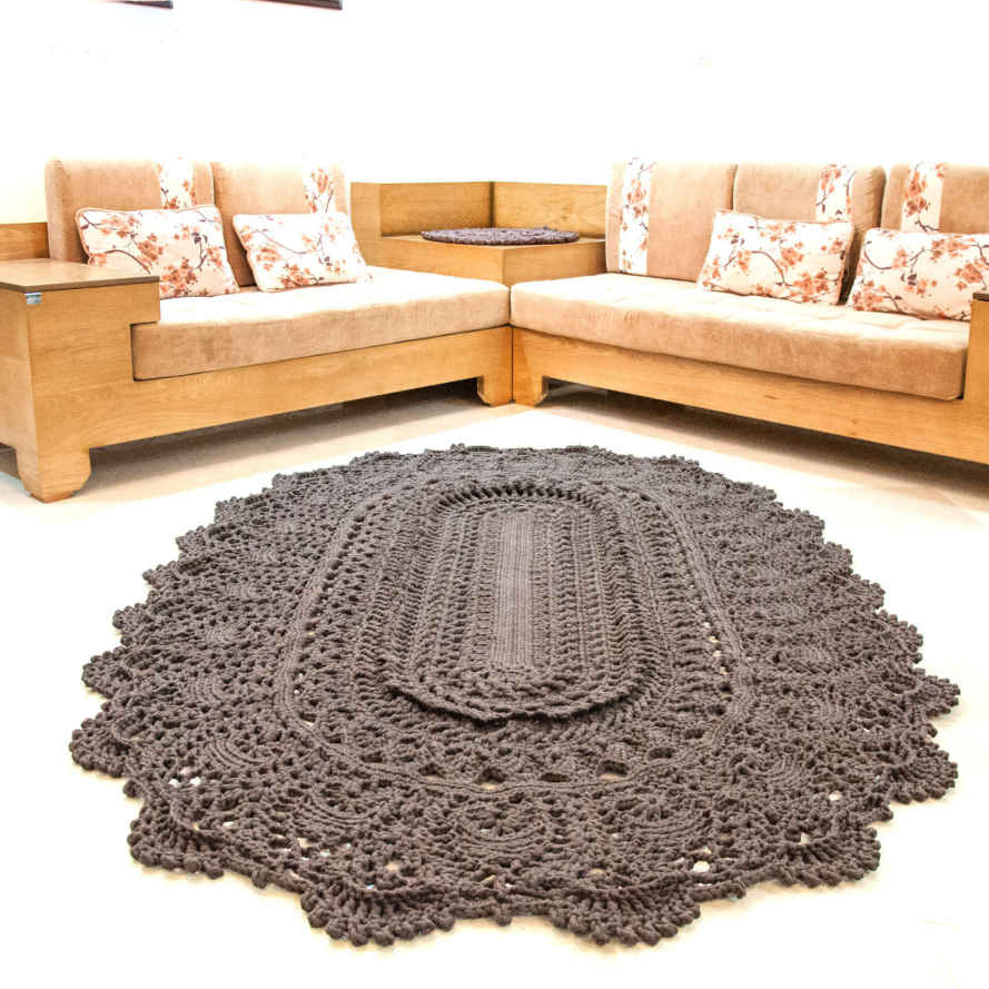 Price and Buy Handwoven Boho Macrame Floor Rug – Brown Color - Image 3