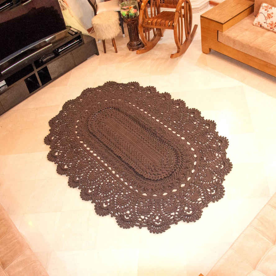 Price and Buy Handwoven Boho Macrame Floor Rug – Brown Color - Image 5