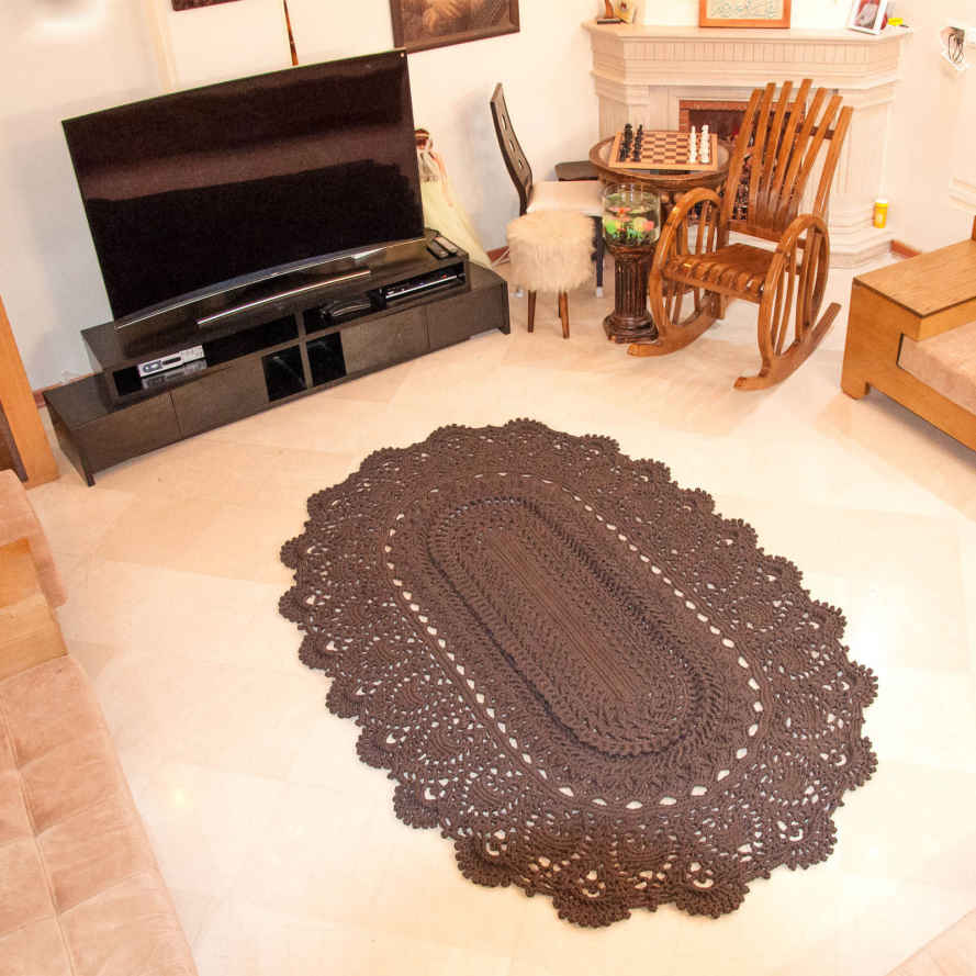 Price and Buy Handwoven Boho Macrame Floor Rug – Brown Color - Image 8