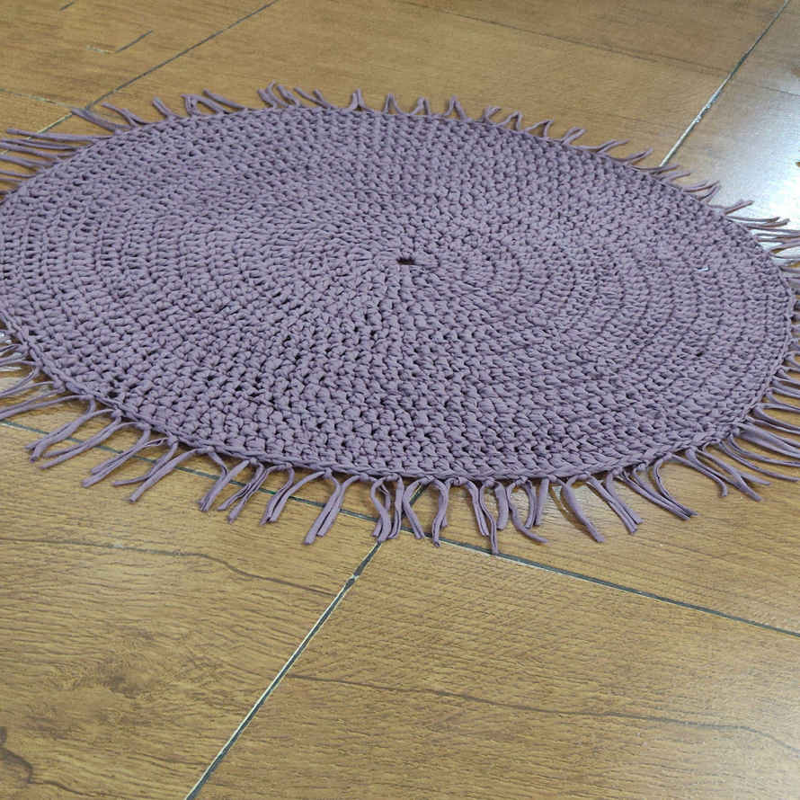 Price and Buy Handwoven Boho Macrame Floor Rug – Purple Color - Image 3