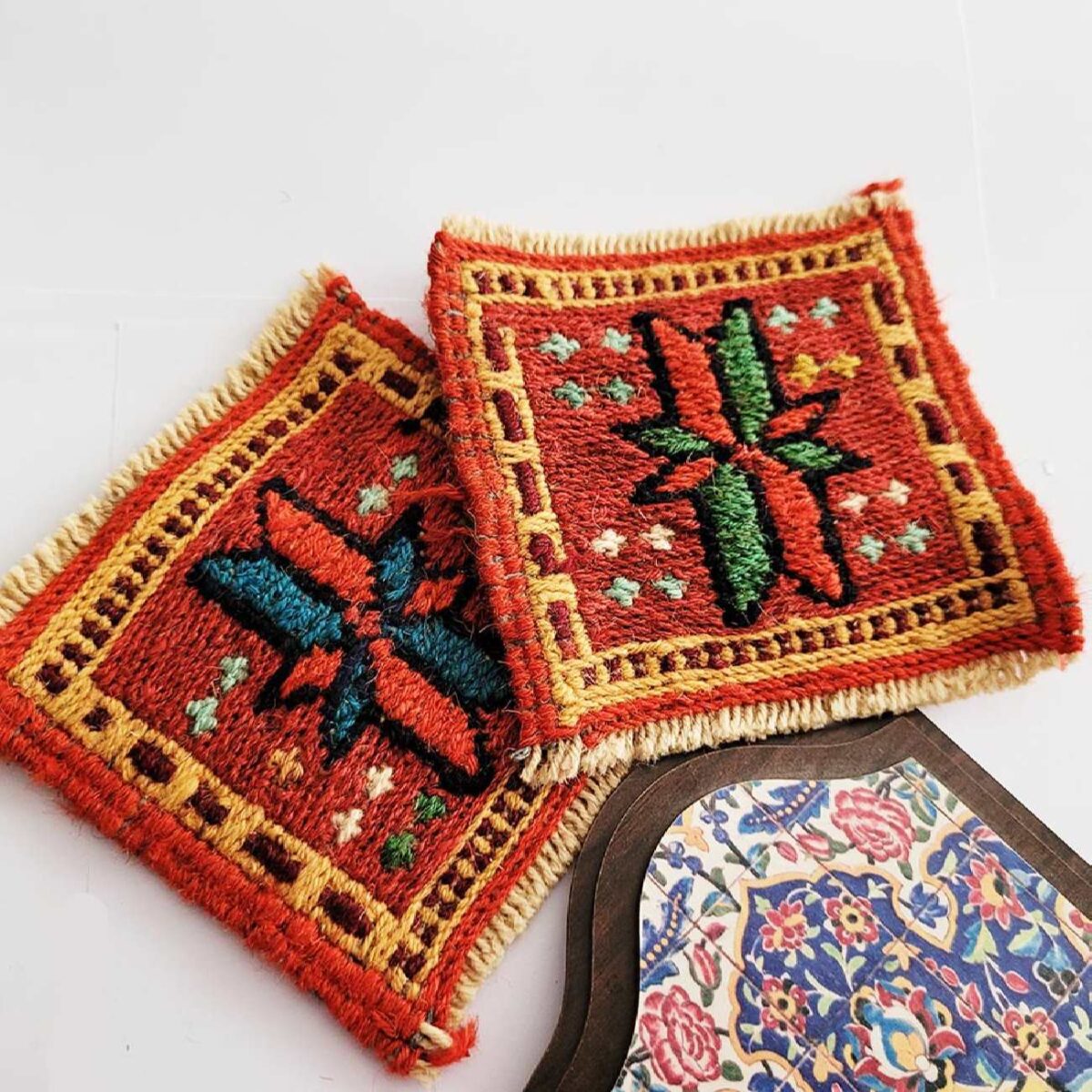 Price and Buy Handwoven Persian Kilim Coaster for Home & Kitchen - Image 3