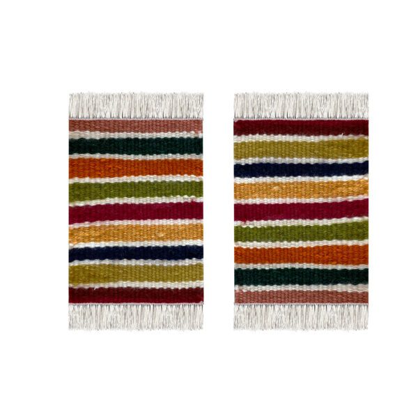 Price and Buy Handwoven Persian Kilim Coaster in Striped Design – Unique and Authentic (x2)