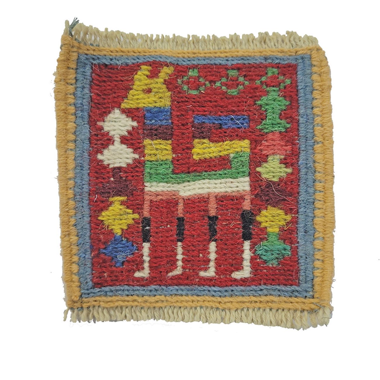 Price and Buy Handwoven Persian Kilim Coaster with Deer Design
