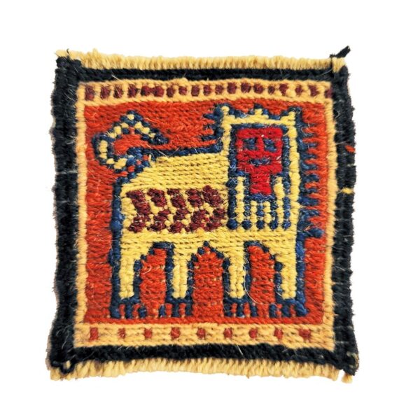 Price and Buy Handwoven Persian Kilim Coaster with Yellow Lion Design_68ff3182b3bfc.jpeg Price and Buy Handwoven Persian Kilim Coaster with Yellow Lion Design