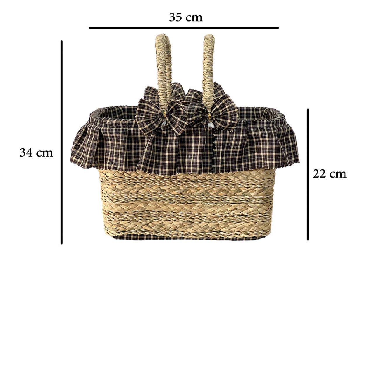 Price and Buy Handwoven Picnic Handwoven Palm Leaf Basket with Checkered Design - Image 4