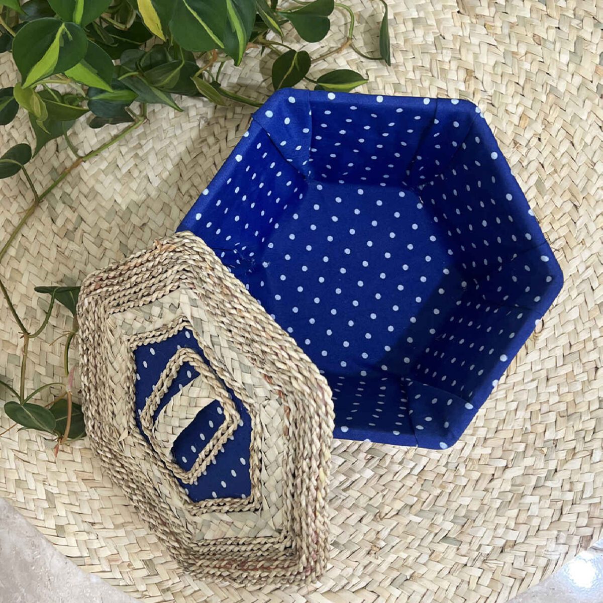 Price and Buy Handwoven Storage Basket with Lid Hexagonal Design - Image 8