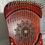 Price and Buy Harika 16-String Mahogany Lyre Harp Mandala Engraved Melody in a Rich Wood Tone - Image 3