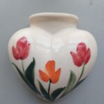 Price and Buy Heart Shaped Ceramic Wall-Mounted Planter, Floral Design - Image 3