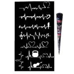 Price and Buy Heartbeat (ECG line) Motifs Design Henna Kit with Stencil Sheets (x9)