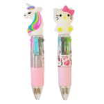 Price and Buy Hello Kitty & Unicorn 4-Color Pen Set – 2 Pieces Cute Multi color Design