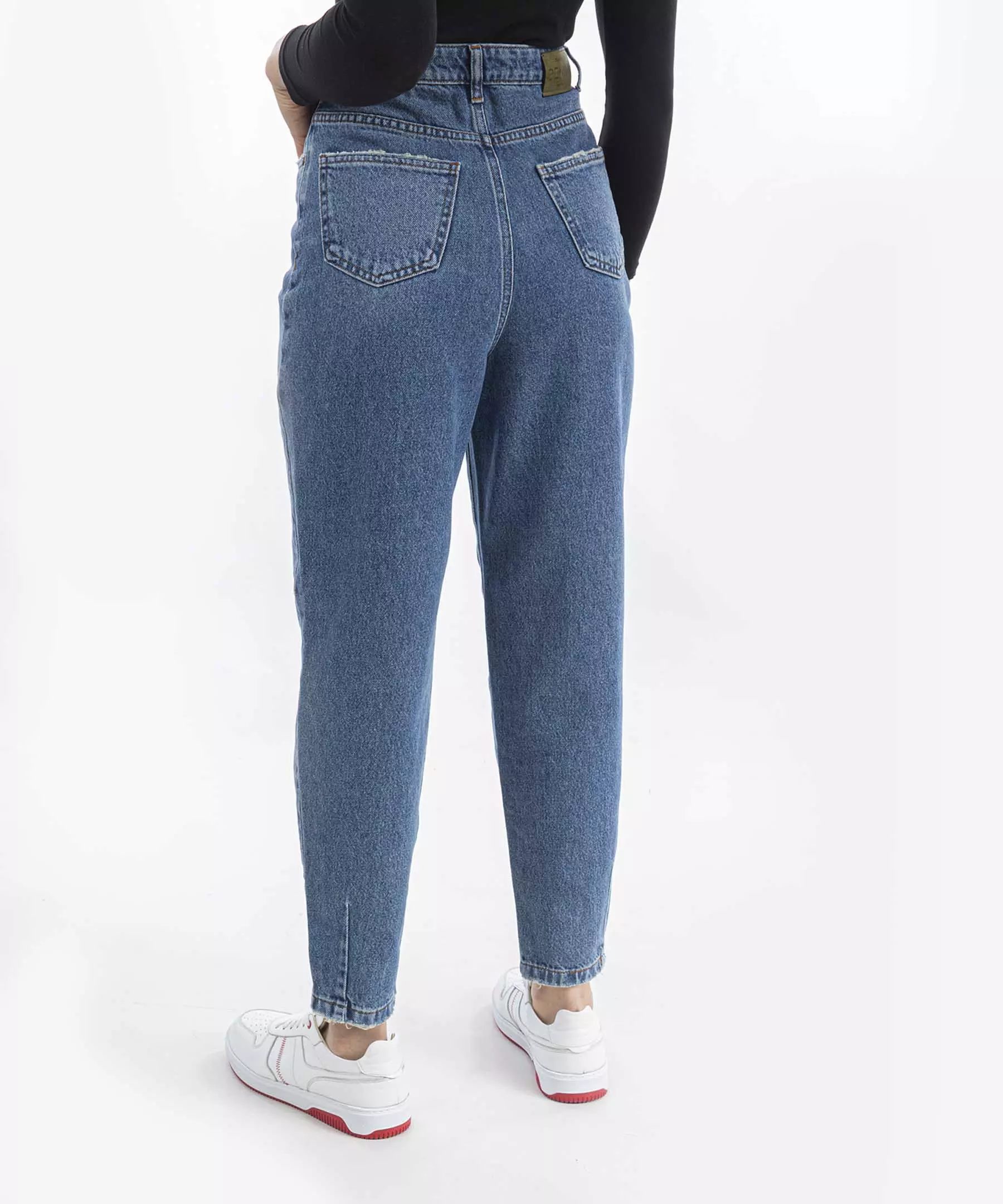 Price and Buy High waist straight Blue jeans for Women with Pocket - Image 4