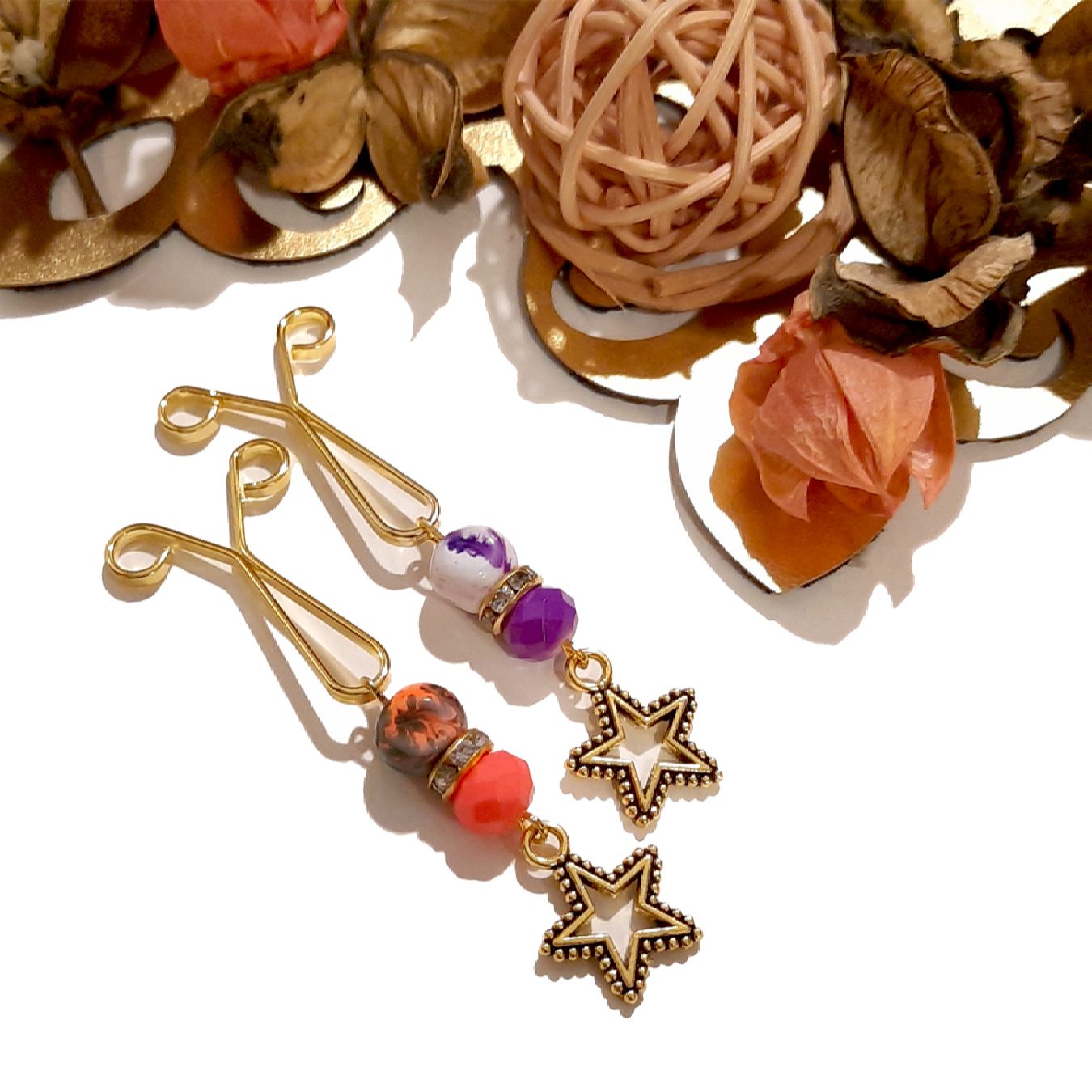 Price and Buy Hijab U Clips for Muslim Women Headscarf with Star Pendant (4 pcs) - Image 4