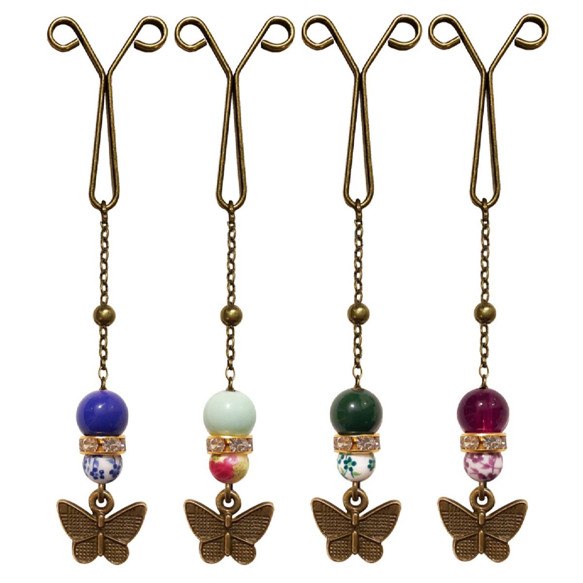 Price and Buy Hijab U Clips for Muslim Women With long Butterfly Pendant (4 pcs)