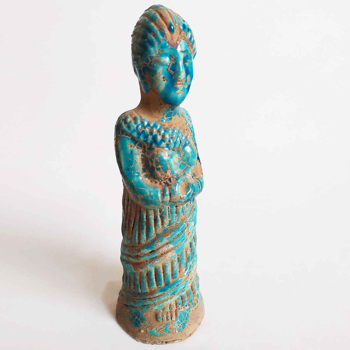 Price and Buy Historical Persian Elamite Women Blue Pottery Figurine - Image 3