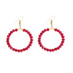 Price and Buy Hoop Earrings for Women – Red Wrapped bead Design