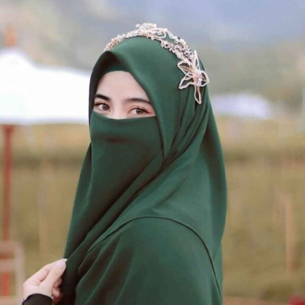 Price and Buy Hunter Green Islamic Square Scarf & Niqab Set for Women_68fdc3a1d5779.jpeg Price and Buy Hunter Green Islamic Square Scarf & Niqab Set for Women
