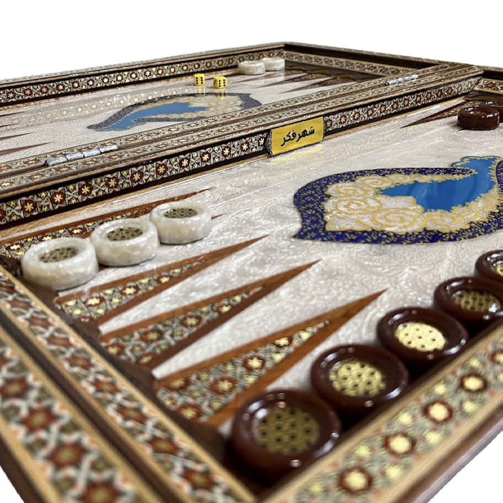 Price and Buy Inlaid Marquetry Backgammon Board Artisan-Crafted with Khatam-kari Technique - Image 4