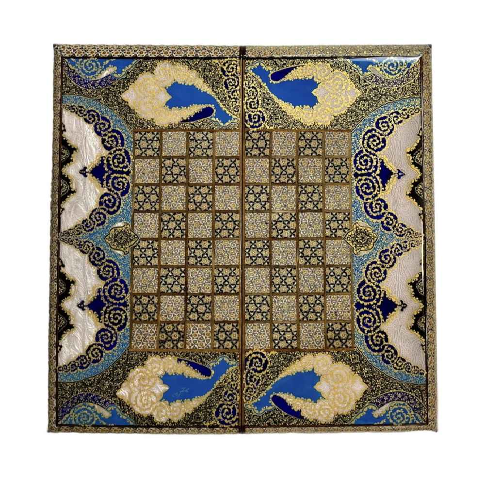 Price and Buy Inlaid Marquetry Backgammon Board Artisan-Crafted with Khatam-kari Technique - Image 5