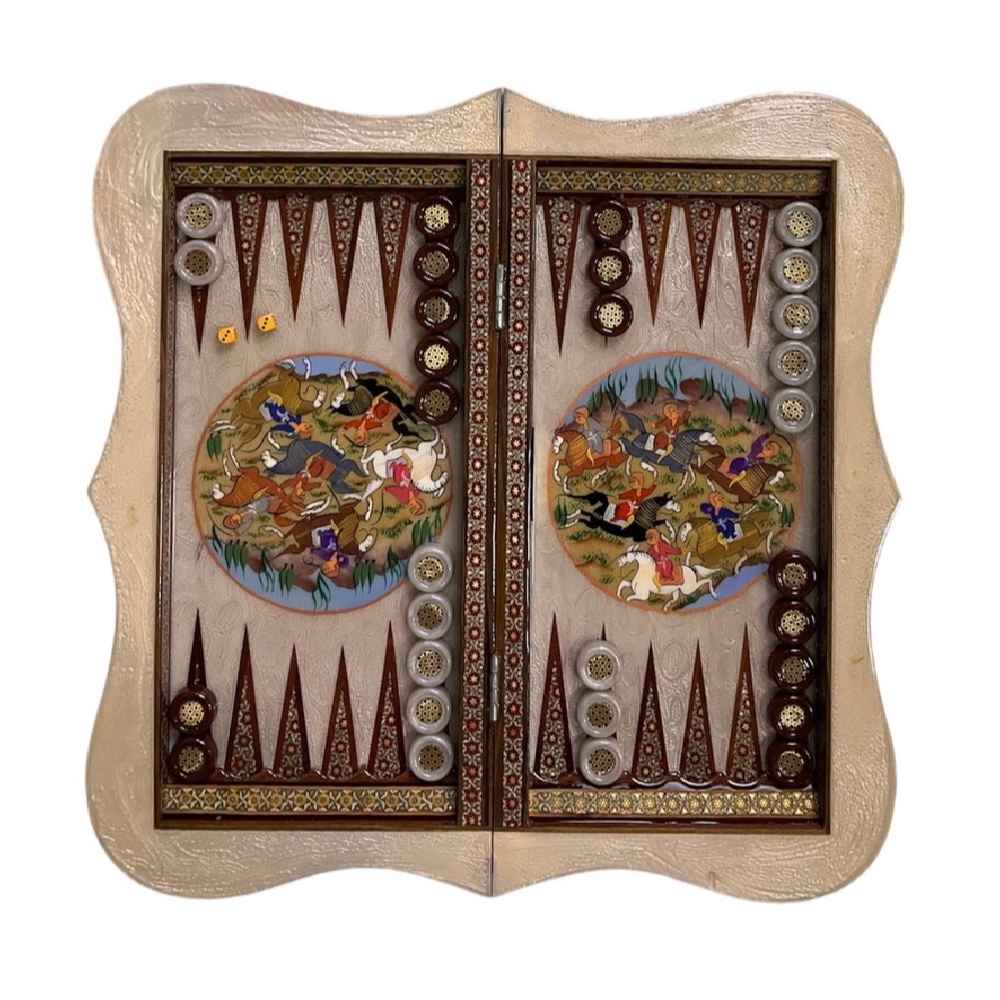 Price and Buy Inlaid Marquetry Backgammon Board Chovgan Design & Traditional Khatam-kari