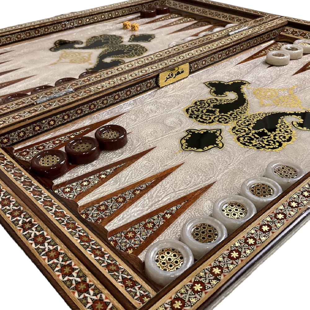 Price and Buy Inlaid Marquetry Backgammon Board Chovgan Design & Traditional Khatam-kari - Image 5