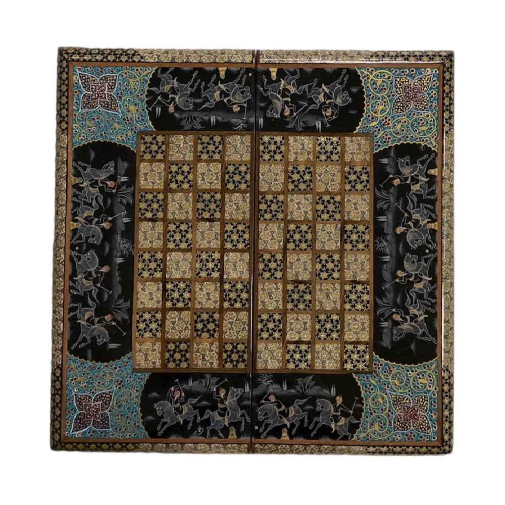 Price and Buy Inlaid Marquetry Backgammon Board Chovgan Design with Khatam-kari Detailing - Image 3