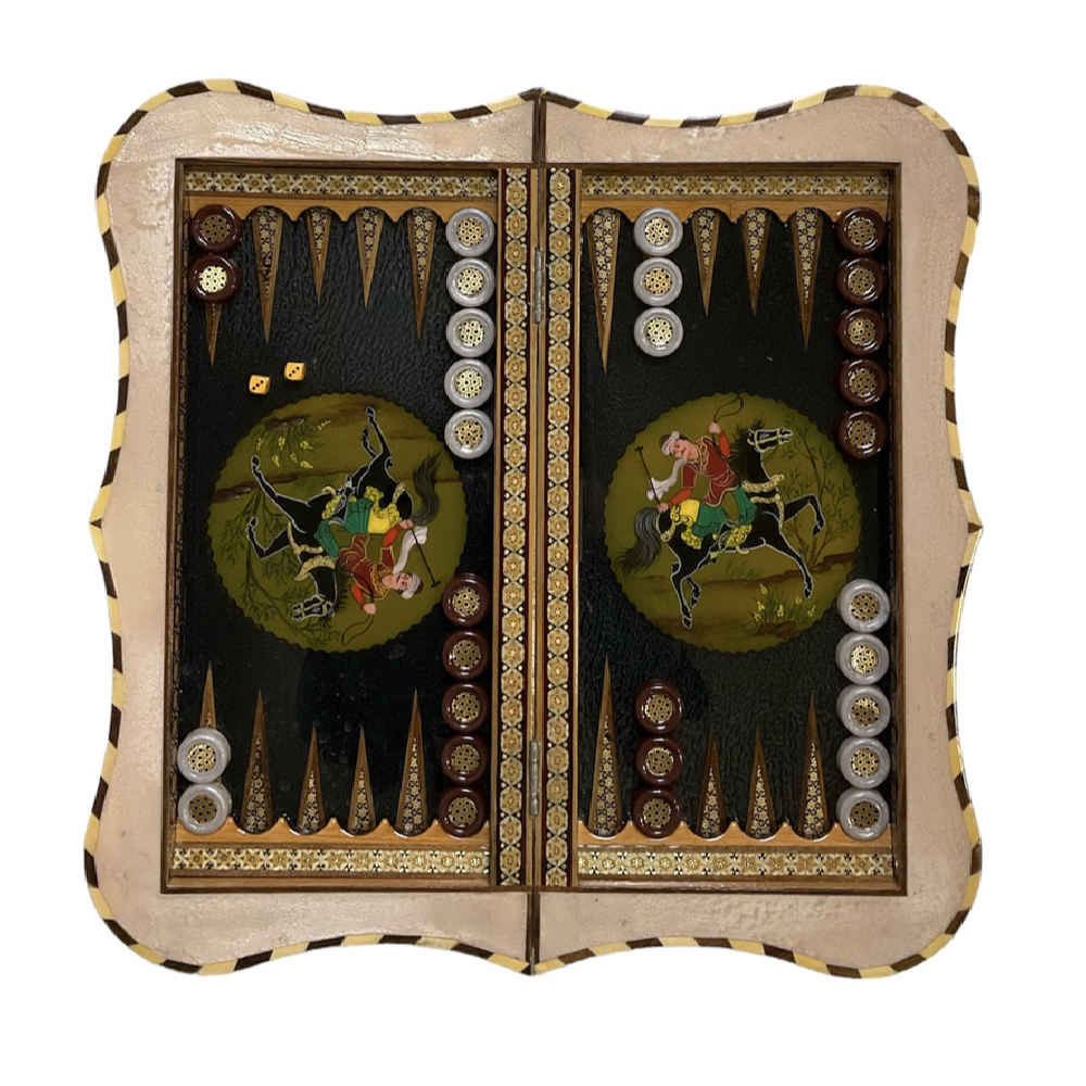 Price and Buy Inlaid Marquetry Backgammon Board Handmade with Exquisite Khatam-kari Mastery