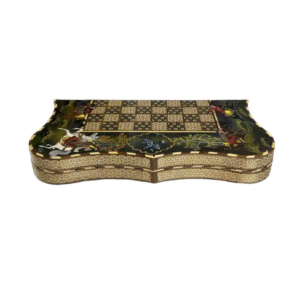 Price and Buy Inlaid Marquetry Backgammon Board Handmade with Exquisite Khatam-kari Mastery - Image 3