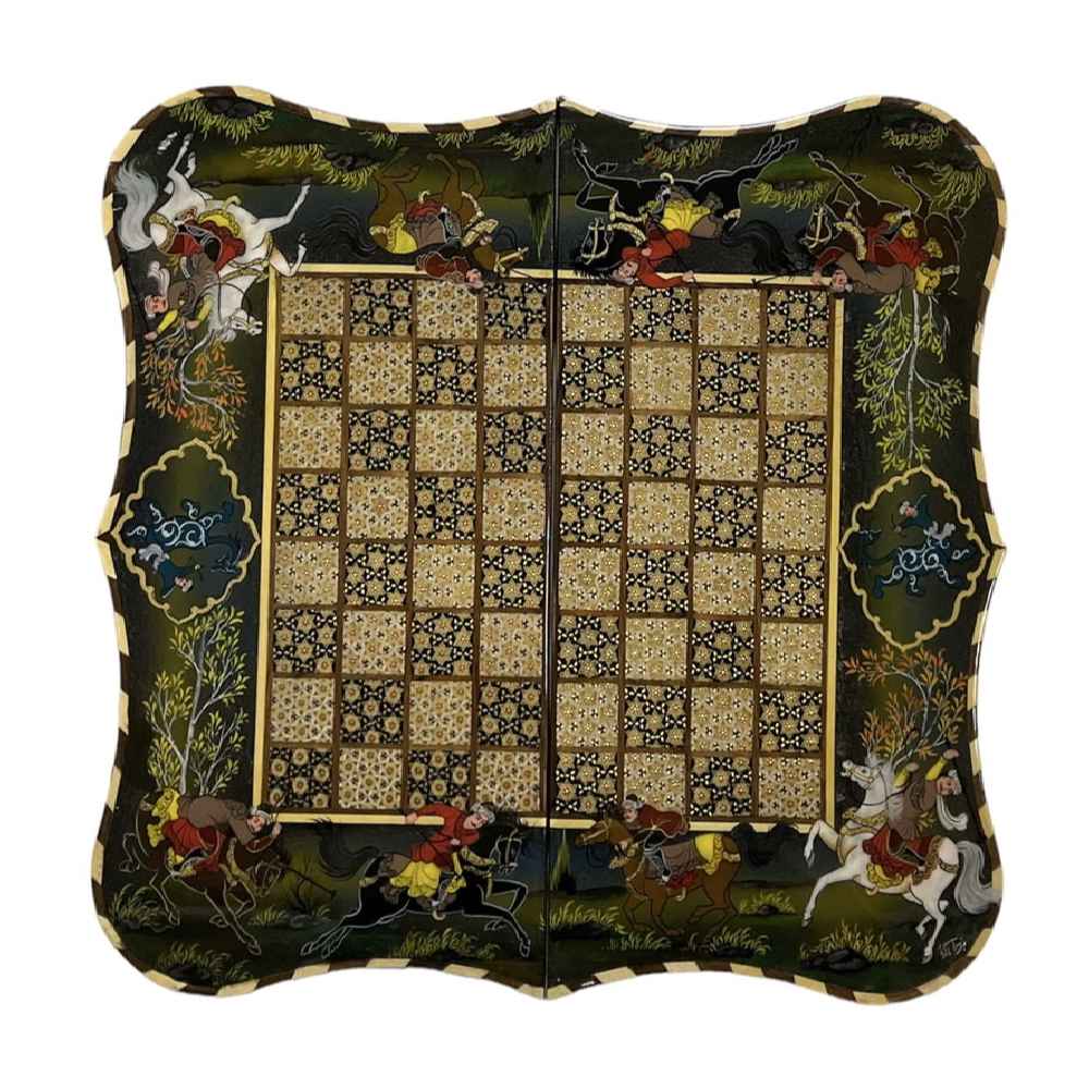 Price and Buy Inlaid Marquetry Backgammon Board Handmade with Exquisite Khatam-kari Mastery - Image 4