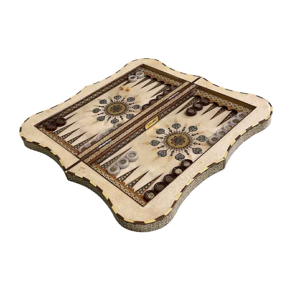 Price and Buy Inlaid Marquetry Backgammon Board Masterful Craftsmanship with Persian Khatam-kari - Image 5
