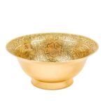 Price and Buy Intricate Brass Bowl with Tile Flower Pattern