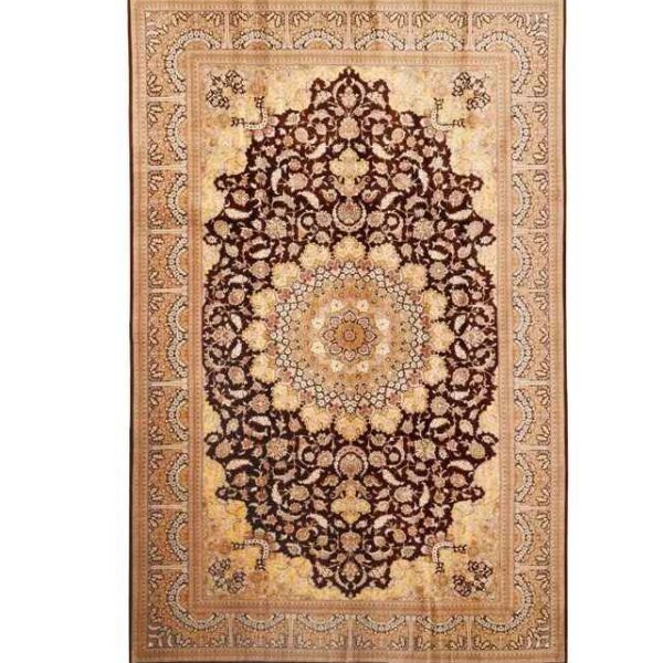 Price and Buy Iranain Silk Carpet Hand-Knotted with Medallion design Cream Color – Qom_68ecfa0f79335.jpeg Price and Buy Iranain Silk Carpet Hand-Knotted with Medallion design Cream Color – Qom
