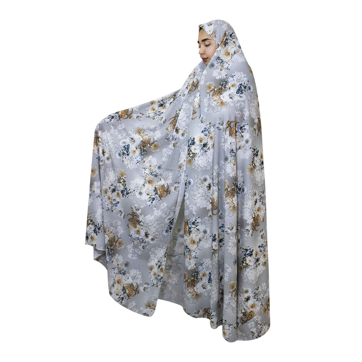 Price and Buy Iranian Cultural Chador for Women – Colorful, Ideal for Daily Use and Namaz, White flowers - Image 3