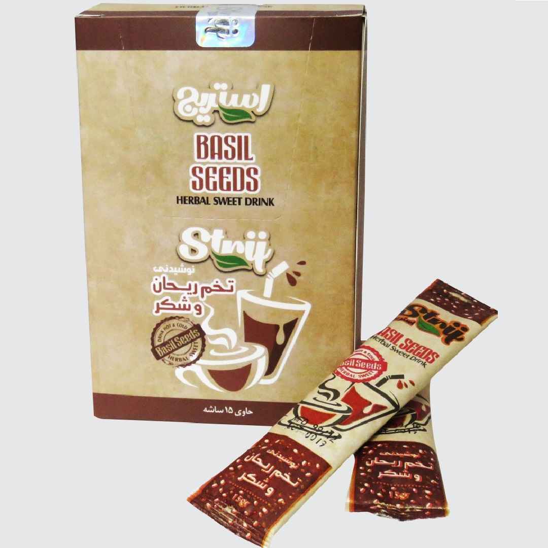 Price and Buy Iranian Instant Drink Powder – Basil Seeds & Sugar, 15 pcs (3 Packs) - Image 3