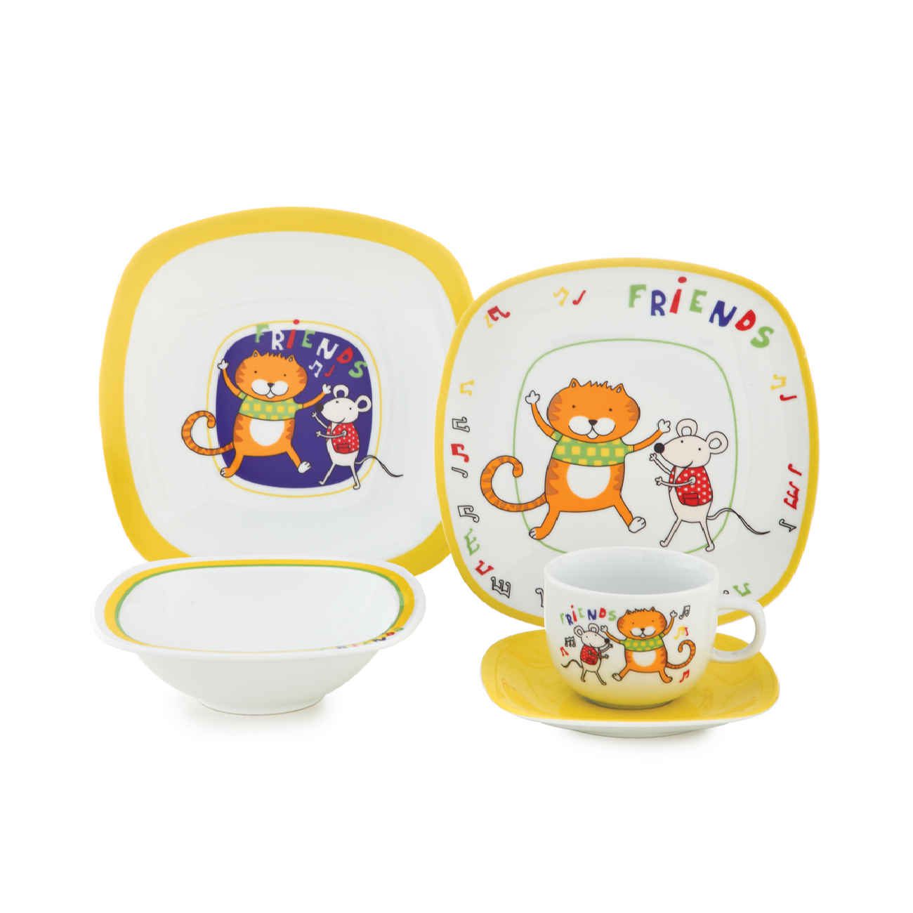 Price and Buy Iranian Porcelain Meal Set by Zariniran 5-Piece Child’s – Friends Design
